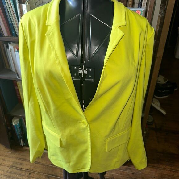 Lane Bryant modernist bright yellow business casual size 20 blazer - Picture 1 of 3